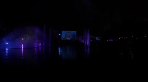 Amazing nighttime show at Universal Studios in Orlando Stock Footage 51211397