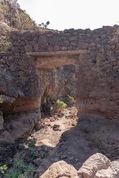 Amazing orange canyon called Barranco de las vacas located on Grand Canaria, Stock Photos