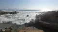 Amazing panorama of small waves crashing on the shore, Porto 4k or 4k+ Resolution