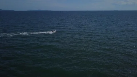 Amazing Panorama View of Jet Ski in Bangkok sea Stock Footage 122829679
