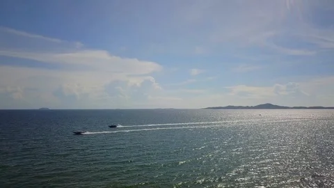 Amazing Panorama View of two Jet Ski Stock Footage 122830302