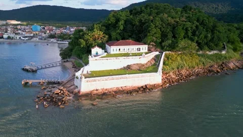 Amazing panoramic view from drone of beautiful of Fortress History Museum. Stock Footage 246818913