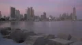 Amazing panoramic view of Panama City at dusk 4k or 4k+ Resolution