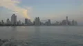 Amazing panoramic view of Panama at dusk 4k or 4k+ Resolution