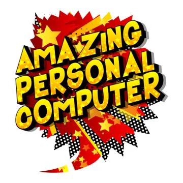 Amazing Personal Computer - Vector illustrated comic book style phrase on abs Stockillustratie