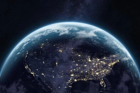 Amazing planet Earth in outer space. North America. USA. Stock Photos