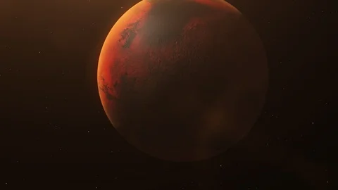 Amazing Planet Mars Rotating. 4K Stock Footage 103843987