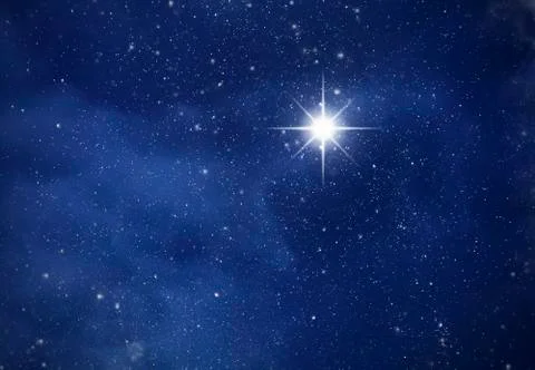 Amazing Polaris in deep starry night sky, space with stars Stock Photos