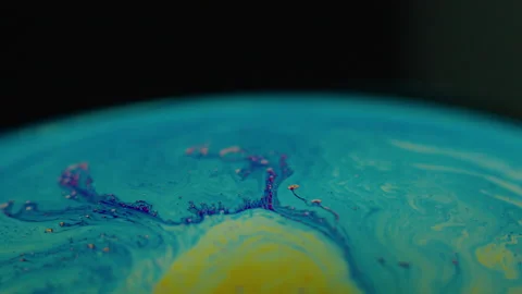 Amazing rainbow gradient background in motion. 4K. Fuel liqud. Stock Footage 159736201