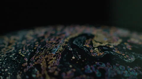 Amazing rainbow gradient background in motion. 4K. Fuel liqud. Stock Footage 159737330