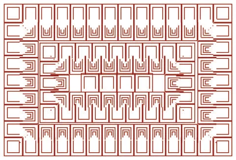 Amazing Rectangular pattern illustration on dark pink color Illustrazione stock