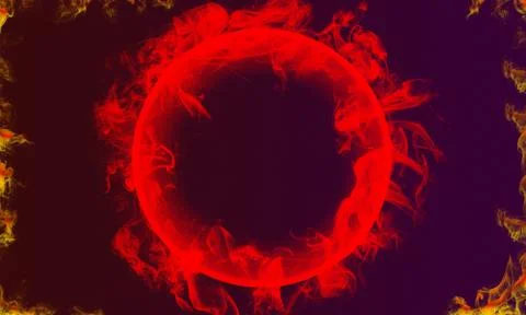 Amazing red flame with border Stock Illustration