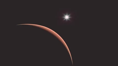 Amazing red planet Mars in deep stellar space Stock Footage 234394480