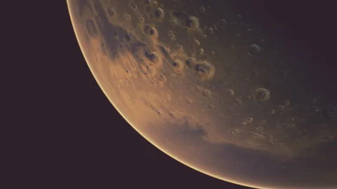 Amazing red planet Mars in deep stellar space Stock Footage 236849402