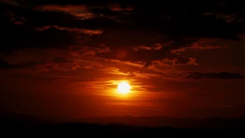Amazing red sunset on cloudy sky. Natural background. Time lapse video 4k 스톡 동영상 124180153