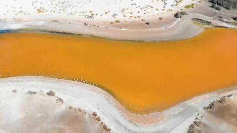 AMAZING RIVERBED, 2K RESOLUTION, TOP AERIAL VIEW Stock Footage 129510171