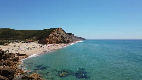 Amazing Sandy beach with Crystal clear water Stock Footage 134405163
