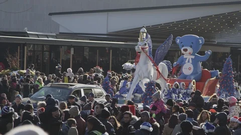 Amazing santa claus parade float Stock Footage 120036716