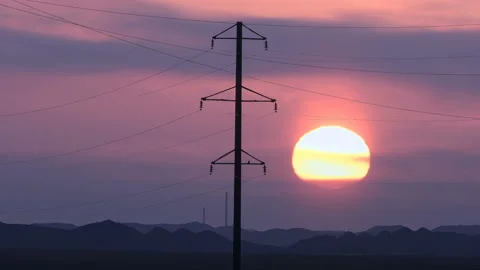 Amazing scarlet sunset in clouds. Video stock 93558117