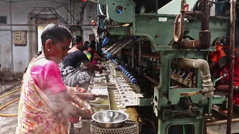 Amazing Sharee Making Complete Process Using Silkworm Stock Footage 340491932