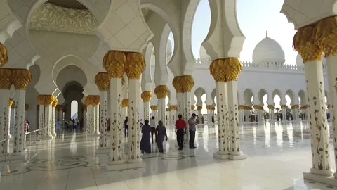 The amazing Sheikh Zayed Grand Mosque, Abu Dhabi, UAE Stock Footage 130706127