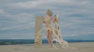 Amazing shoot of a model on nature Video stock 85741074