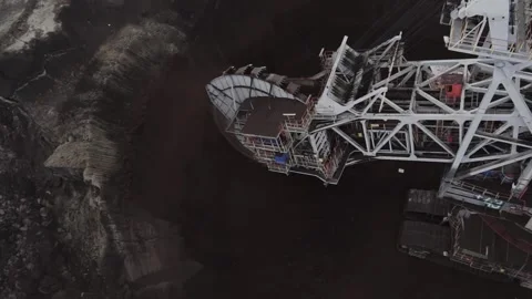 Amazing shot of open- pit mine in Poland Stock Footage 136406366