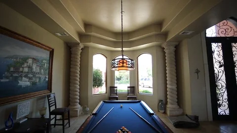 Amazing Shot: Pool Table in a nice house Stock Footage 101729100