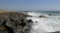 Amazing sight of big waves crashing on rocks, Porto 4k or 4k+ Resolution