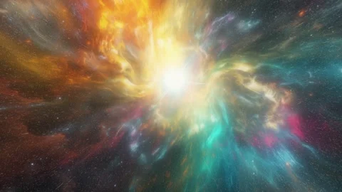 An amazing space landscape with a supernova exploding. Stockbeeldmateriaal 260169884