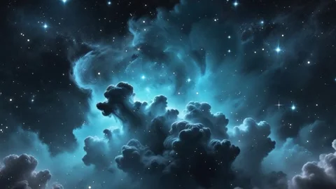 Amazing space luminous blue cosmic cloud | Stock Video | Pond5