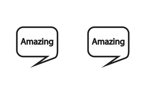 Amazing speech bubble icon black outline vector graphic design concept speech Stock Illustration