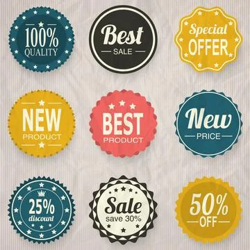 Amazing stickers set vector elements Stock Illustration