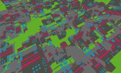 Amazing study or conceptual vector sketch of city in future Stockillustratie