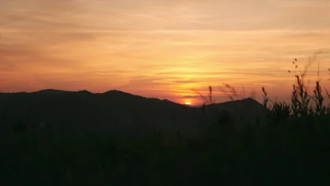 Amazing summer mountains during epic cinematic beautiful sunset at cloudy day Stock Footage 311991180