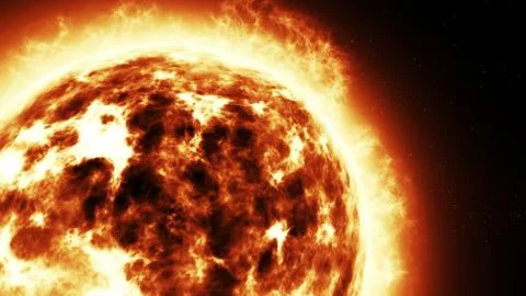 Amazing Sun Close-Up Render Illustrazione stock