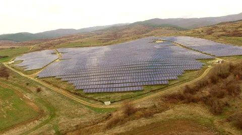 Amazing Sun Panels Drone View Video stock 68911068