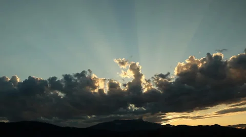 Amazing Sun Rays Sunset Time Lapse Stock Footage 38832412
