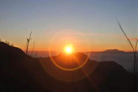 Amazing sunrise at mount Bromo Indonesia. Stock Photos