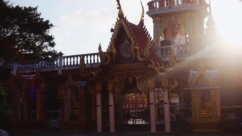 Amazing sunrise over ancient Buddhist Temple. 1920x1080 Stock Footage
