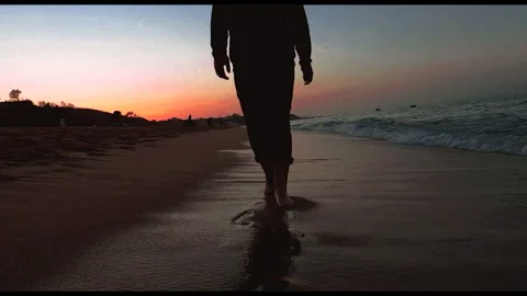 Amazing sunset in algiers beach Video stock 157286211