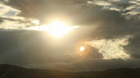 Amazing Sunset and Rays Time Lapse Stock Footage 38830817