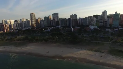 Amazing Sunset in a beach in Espirito Santo, Vitoria, Brazil Stock Footage 51933167