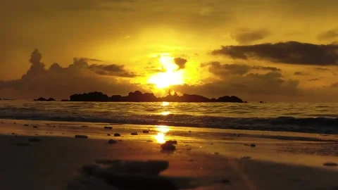 Amazing sunset beach Stock Footage 156703783