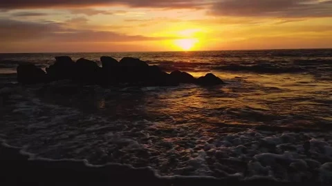 Amazing sunset beach Stock Footage 156703788