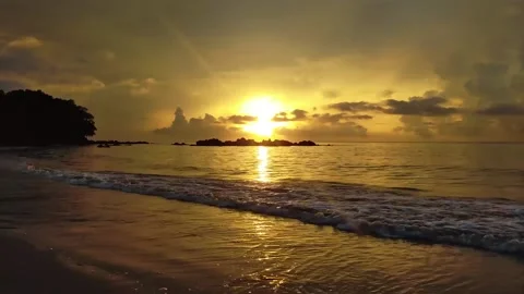 Amazing sunset beach Stock Footage 156703789