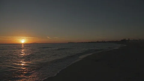 Amazing sunset beach landscape Stock Footage 88170975