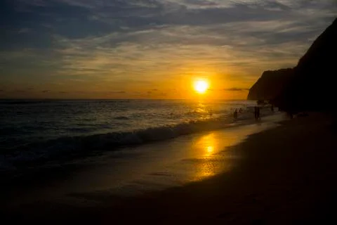 Amazing sunset beach view theme Stock Photos