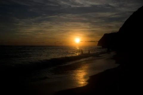 Amazing sunset beach view theme Stock Photos