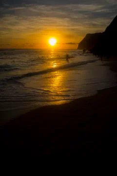 Amazing sunset beach view theme Stock Photos